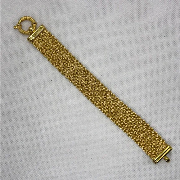 NWOT Designer Bellezza Italia Gold Plated Bronze Bracelet - Picture 2 of 5